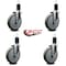 Service Caster 6'' Gray Poly Wheel Swivel 1-5/8'' Expanding Stem Caster Set, 4PK SCC-EX20S614-PPUB-158-4 - alternate 3